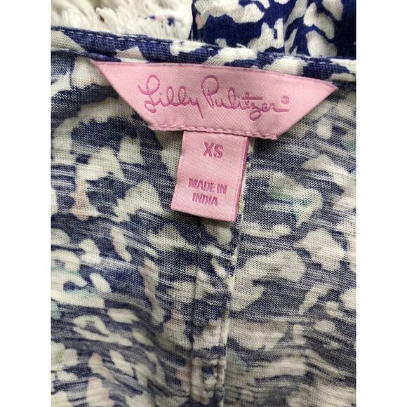 Lilly Pulitzer Size XS Cardigan Gigi Knit Wrap & Tank Top Shell Blue Paisley - Picture 8 of 10